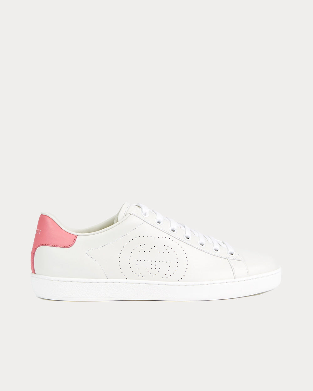 Gucci - Ace Interlocking G White / Pink Low Top Sneakers