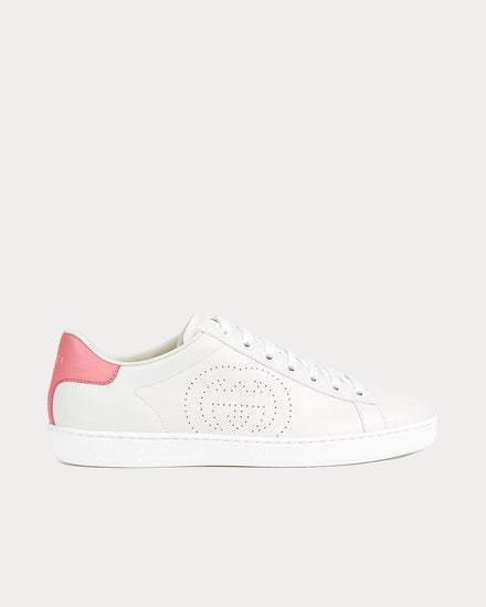 Gucci Ace Interlocking G White / Pink Low Top Sneakers - 1