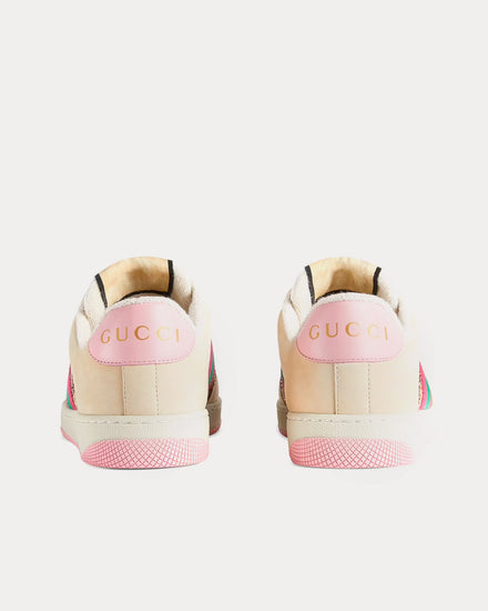 Gucci Screener with Crystals GG Logo Beige / Pink Low Top Sneakers - 4