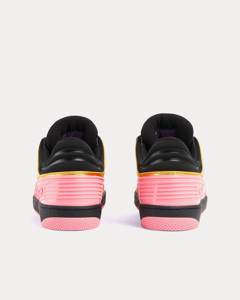 Gucci Basket Leather Gold Metallic / Pink Low Top Sneakers - 4