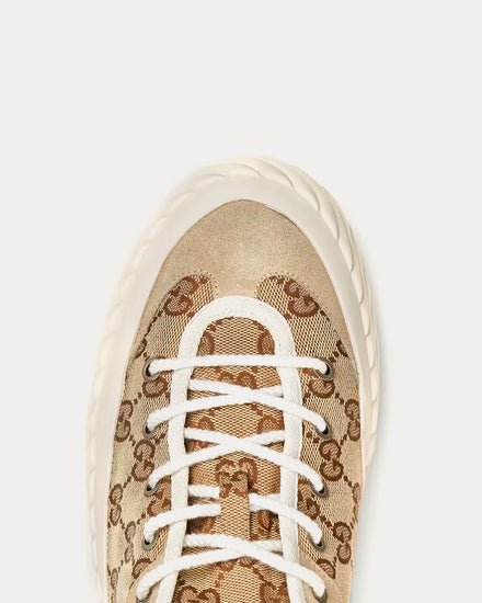 Gucci GG Canvas Beige / Ebony Low Top Sneakers - 5