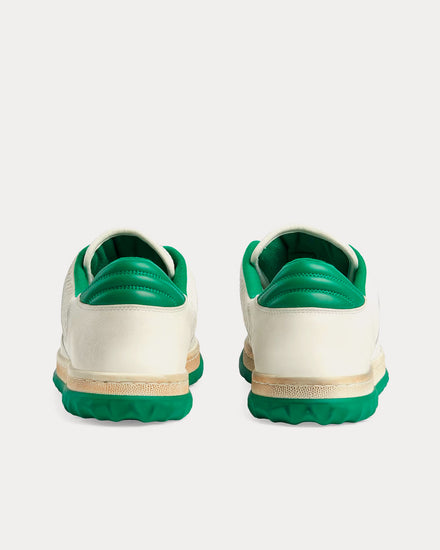 Gucci MAC80 Leather Off White / Green Low Top Sneakers - 4