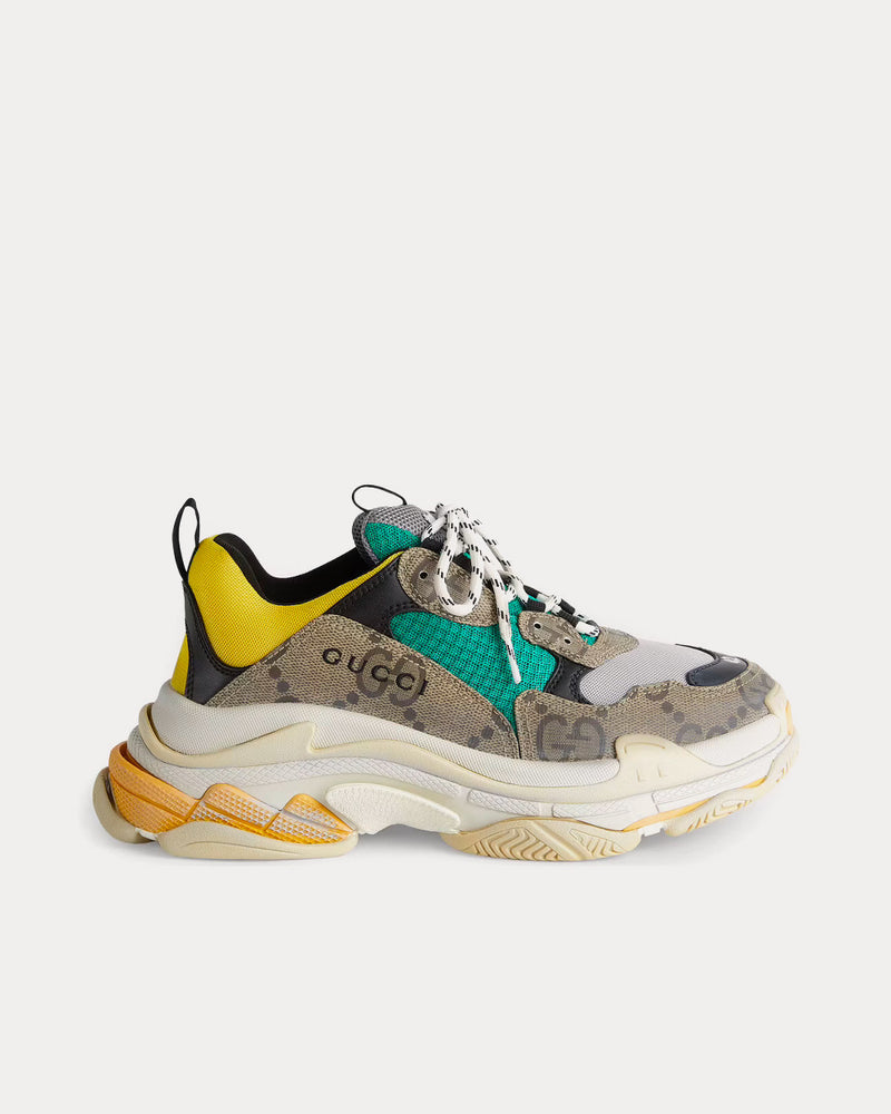 Gucci x Balenciaga Triple S 'The Hacker Project' Blue / Yellow Low Top Sneakers - 1