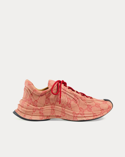 Gucci Run GG Print Beige / Hibiscus Red Low Top Sneakers - 1