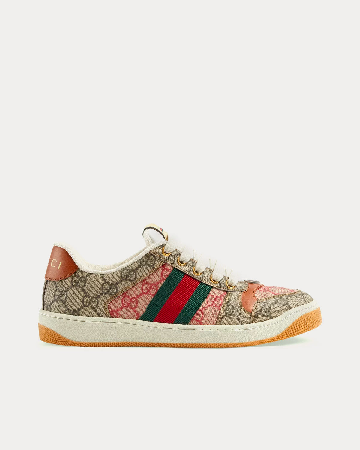 Gucci - Screener GG Supreme Canvas & Leather Beige Low Top Sneakers