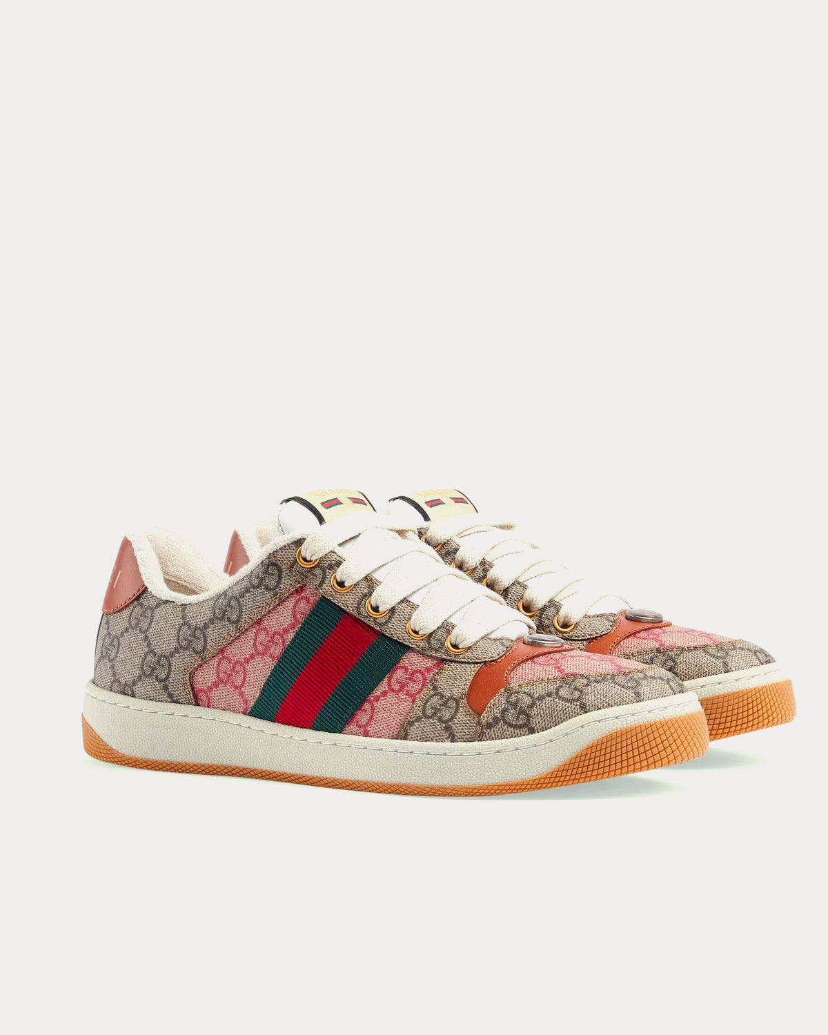 Gucci - Screener GG Supreme Canvas & Leather Beige Low Top Sneakers