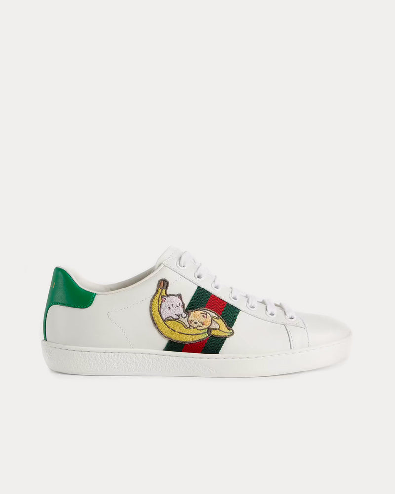 Gucci Bananya Ace White Low Top Sneakers - 1