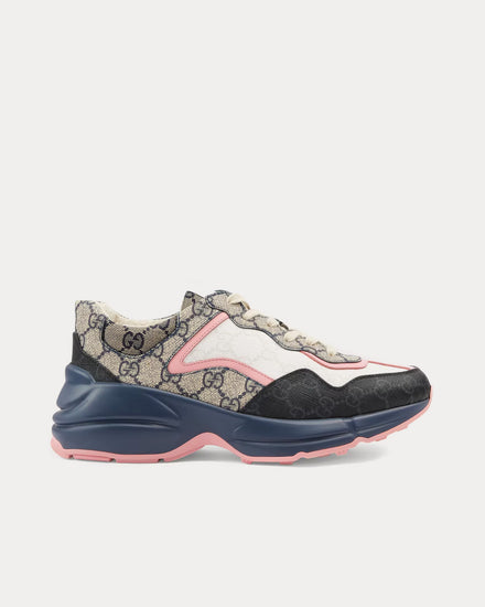 Gucci GG Rhyton Beige / Blue Low Top Sneakers - 1