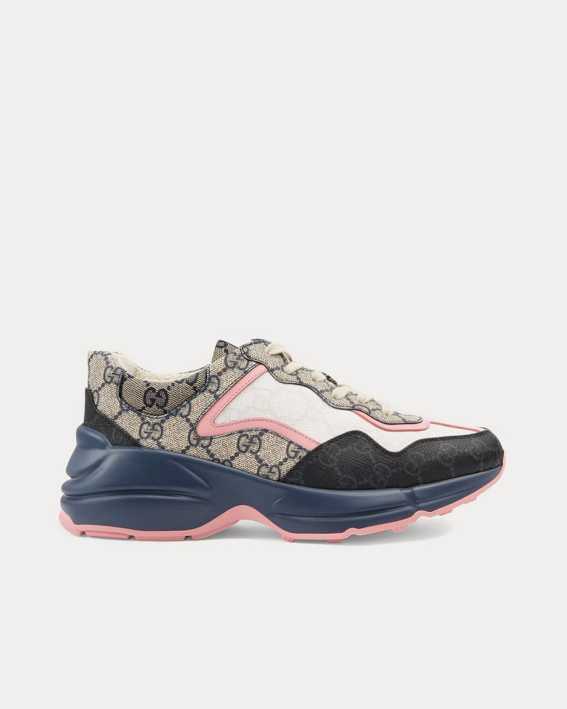 Gucci GG Rhyton Beige / Blue Low Top Sneakers - 1
