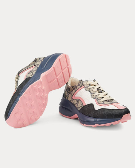 Gucci GG Rhyton Beige / Blue Low Top Sneakers - 5