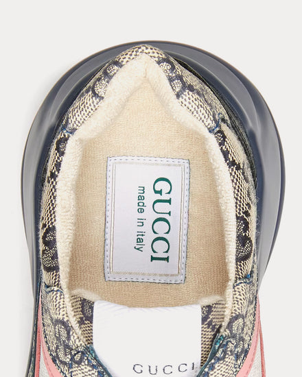Gucci GG Rhyton Beige / Blue Low Top Sneakers - 6