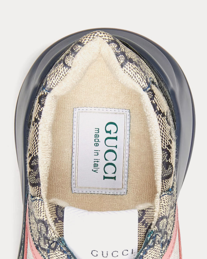 Gucci GG Rhyton Beige / Blue Low Top Sneakers - 6
