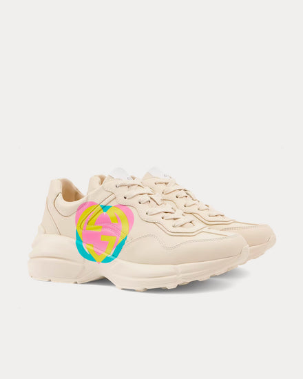 Gucci Rhyton Heart Ivory Low Top Sneakers - 2