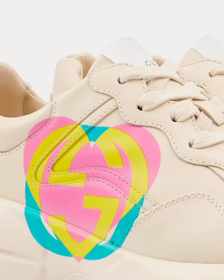 Gucci Rhyton Heart Ivory Low Top Sneakers - 3