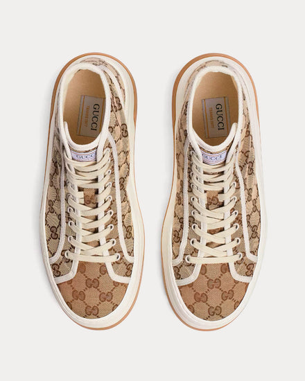 Gucci GG Original Canvas Beige / Ebony High Top Sneakers - 2