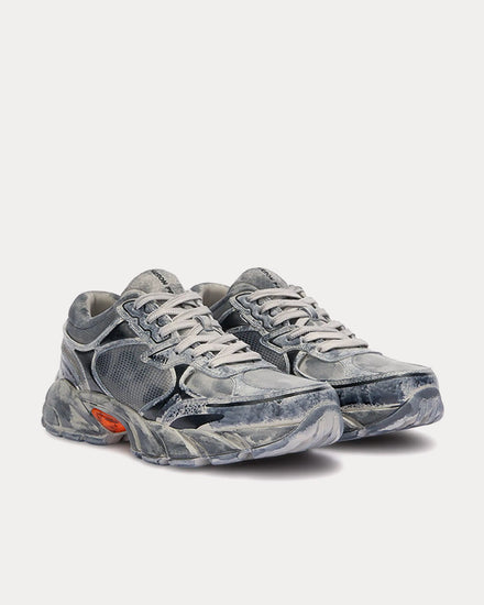 Heron Preston Block Stepper Worn Leather Dark Grey Low Top Sneakers - 3