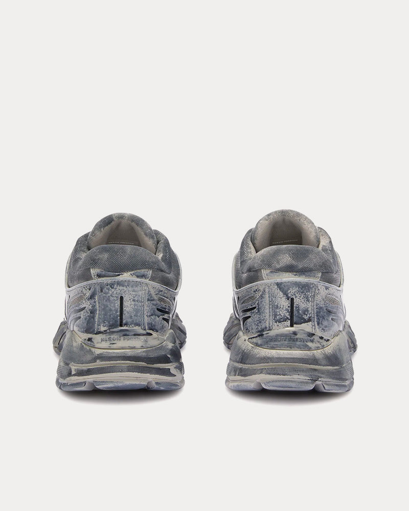 Heron Preston Block Stepper Worn Leather Dark Grey Low Top Sneakers - 4