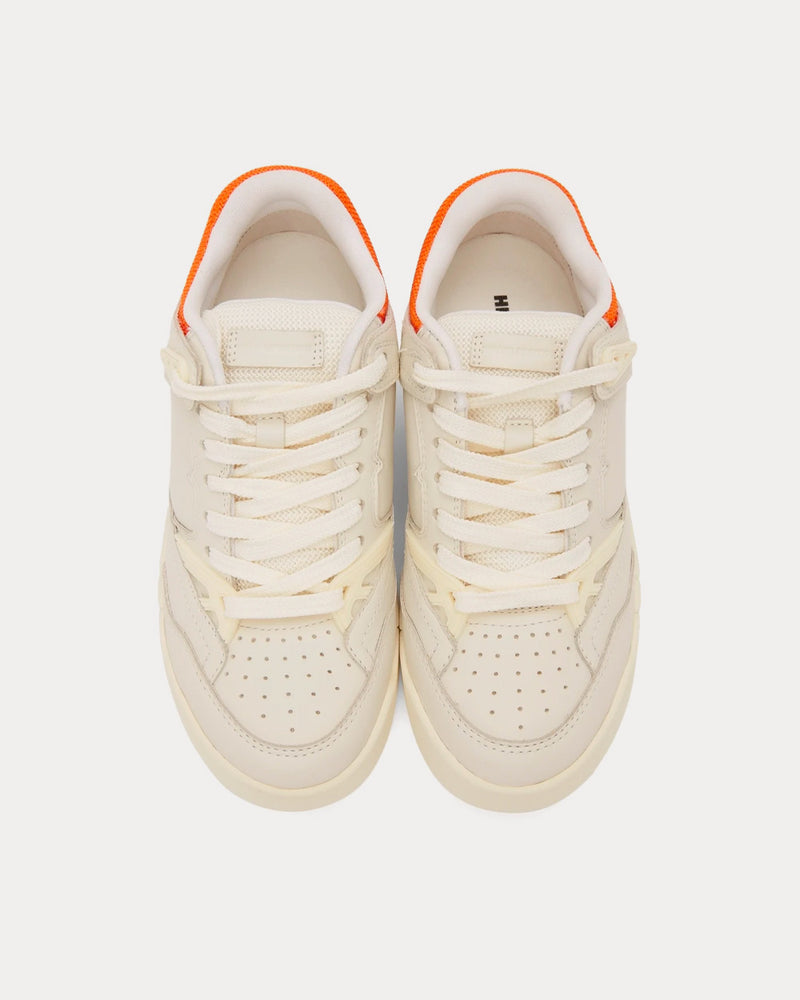Heron Preston Lace-Up Leather Off-White / Orange Low Top Sneakers - 2