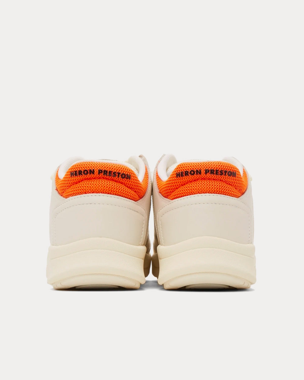 Heron Preston - Lace-Up Leather Off-White / Orange Low Top Sneakers
