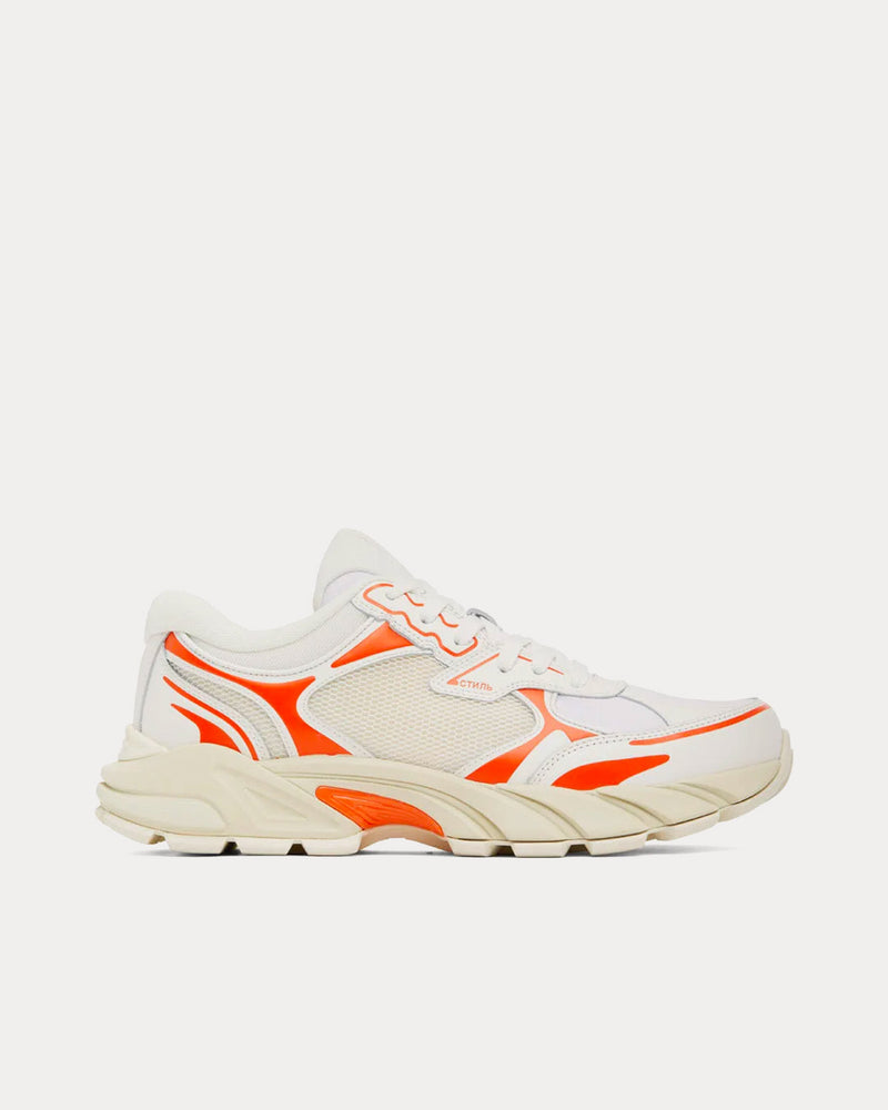 Heron Preston Block Stepper White / Orange Low Top Sneakers - 1