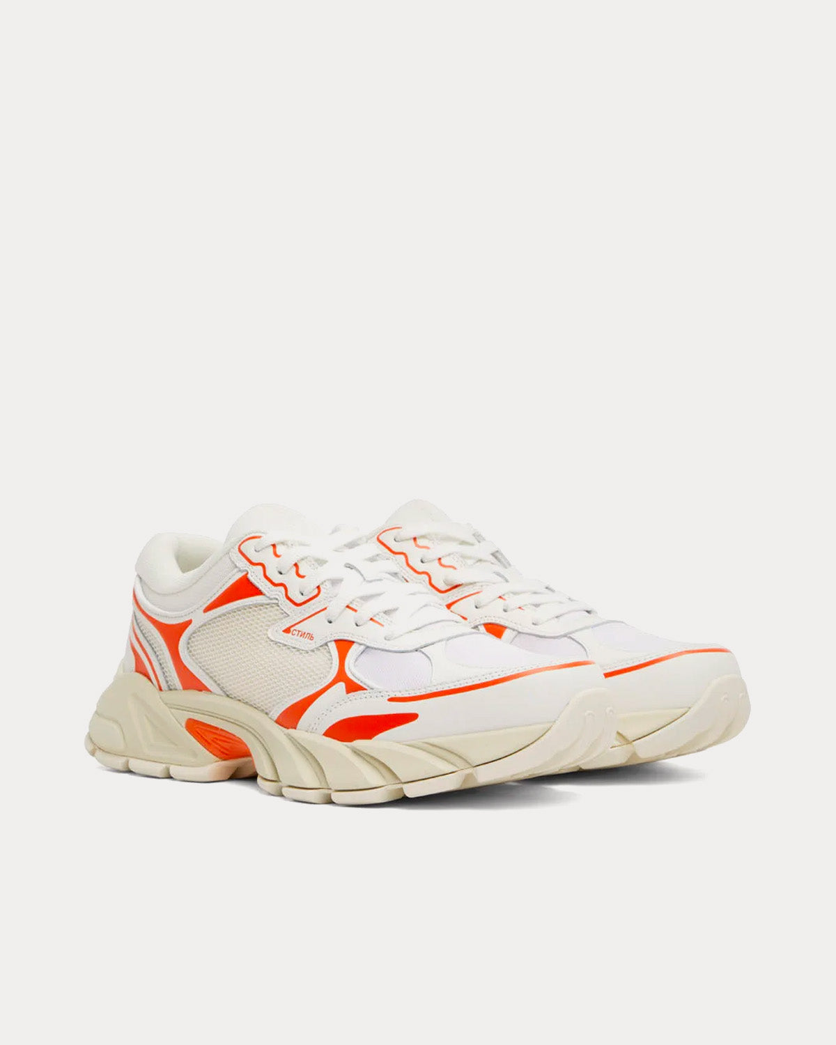 Heron Preston - Block Stepper White / Orange Low Top Sneakers