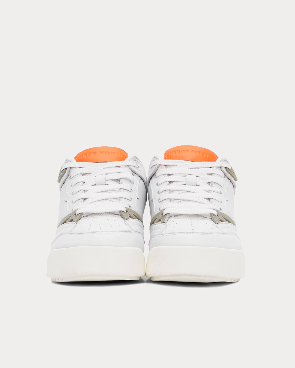 Heron Preston - Panelled Buffed Leather White / Cream Low Top Sneakers