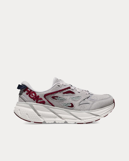 HOKA Clifton L Embroidery Lunar Rock / Cabernet Low Top Sneakers - 1