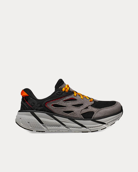 HOKA Clifton L Suede Black / Lunar Rock Running Shoes - 1