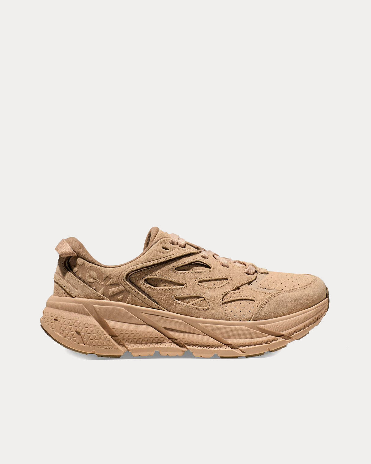 HOKA Unisex Clifton L Suede Shifting Sand / Dune Running Shoes