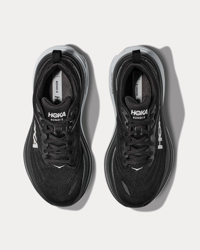HOKA Bondi 8 Black / White Running Shoes - 2
