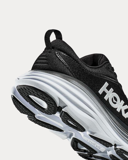 HOKA Bondi 8 Black / White Running Shoes - 4