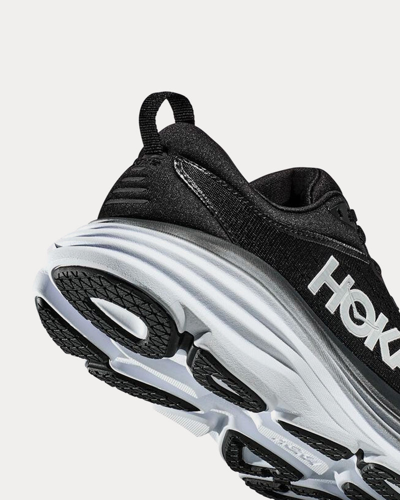 HOKA Bondi 8 Black / White Running Shoes - 4