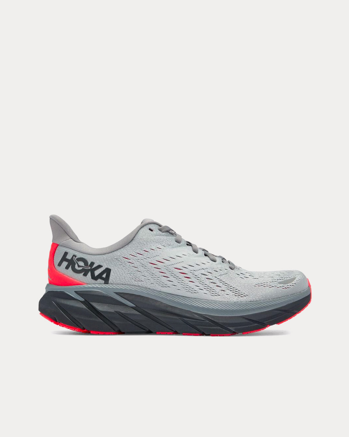 Hoka Clifton 8 Running Shoes Men 13 Grey Red 1119393 SDPK Low Top Sneakers Mens running shoes Hoka One One CLIFTON 8 grey | AD Sport.store main image 2