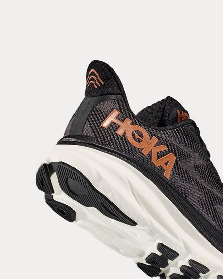 HOKA Clifton 9 Black / Copper Running Shoes - 3