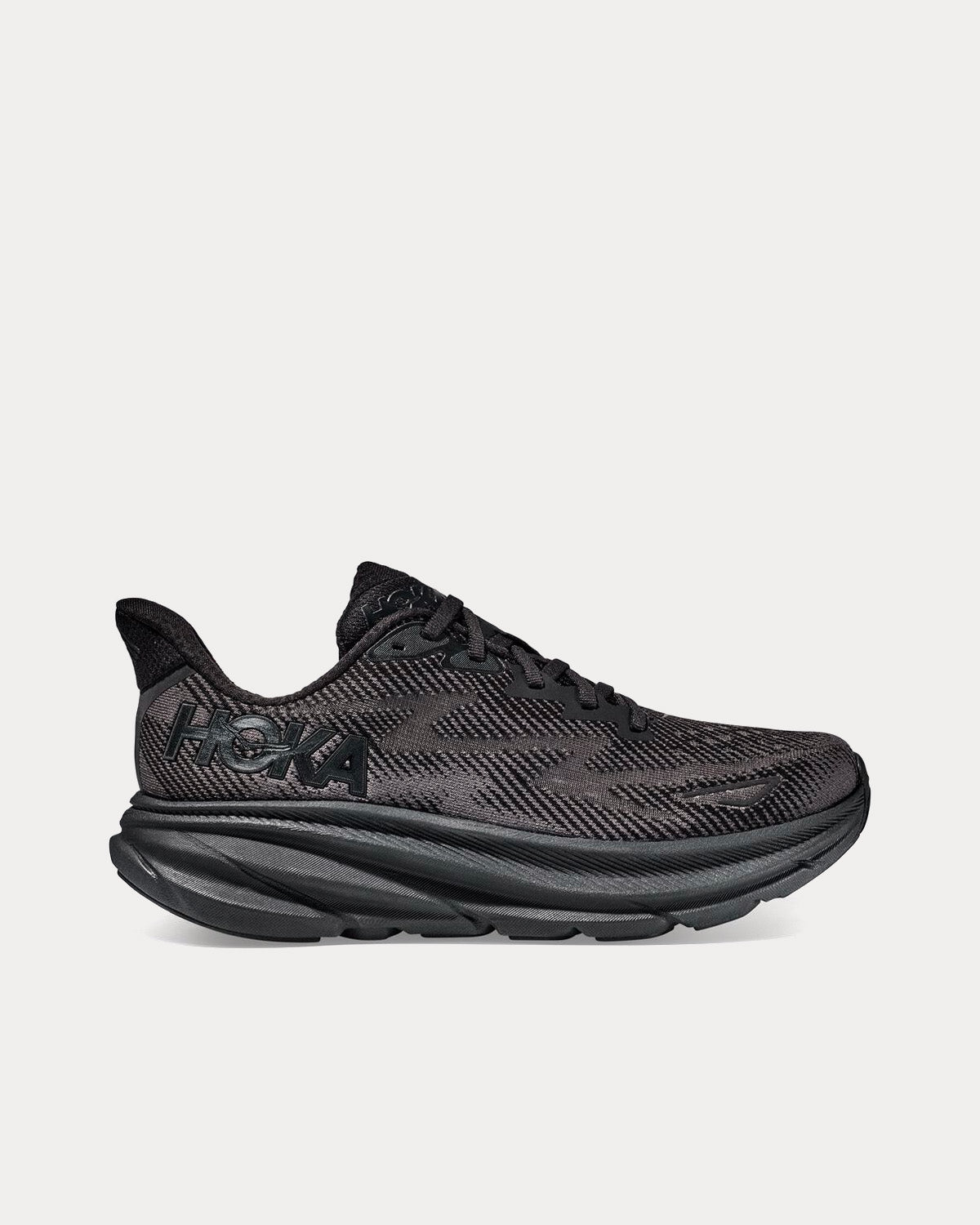 HOKA Men's Clifton 9 Black / Black Running Shoes