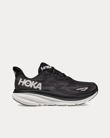 HOKA Clifton 9 Black / White Running Shoes - 1