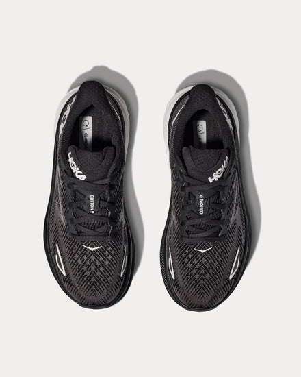 HOKA Clifton 9 Black / White Running Shoes - 2