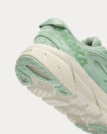 HOKA Clifton L Suede Smoke Green / Celadon Tint Running Shoes - 4