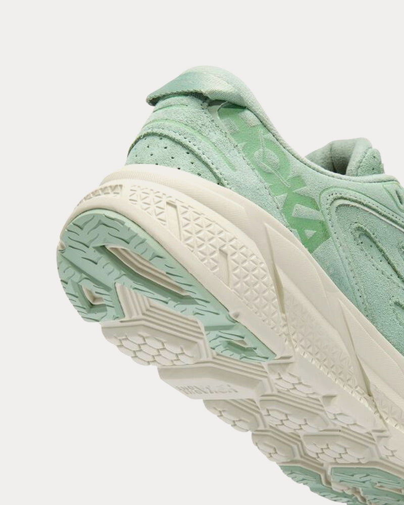 HOKA Clifton L Suede Smoke Green / Celadon Tint Running Shoes - 4