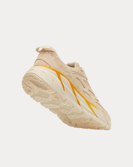 HOKA Clifton L Suede Short Bread / Radiant Yellow Running Shoes - 4