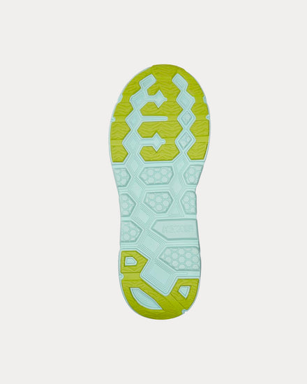 HOKA Clifton L Embroidery Blue Grass / Radiant Yellow Running Shoes - 5