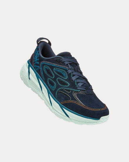 HOKA Clifton L Embroidery Outer Space / Blue Coral Running Shoes - 3