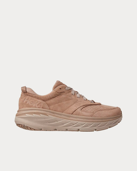 HOKA Bondi L Suede Simply Taupe / Pumice Stone Low Top Sneakers - 1