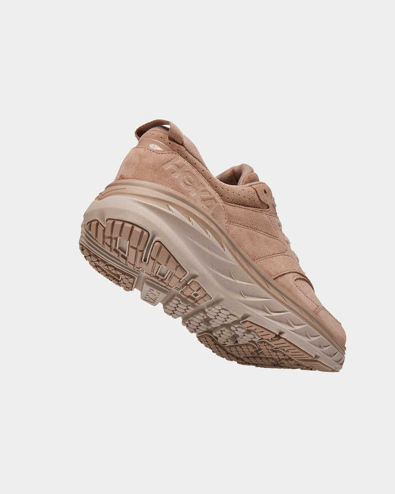 HOKA Bondi L Suede Simply Taupe / Pumice Stone Low Top Sneakers - 4