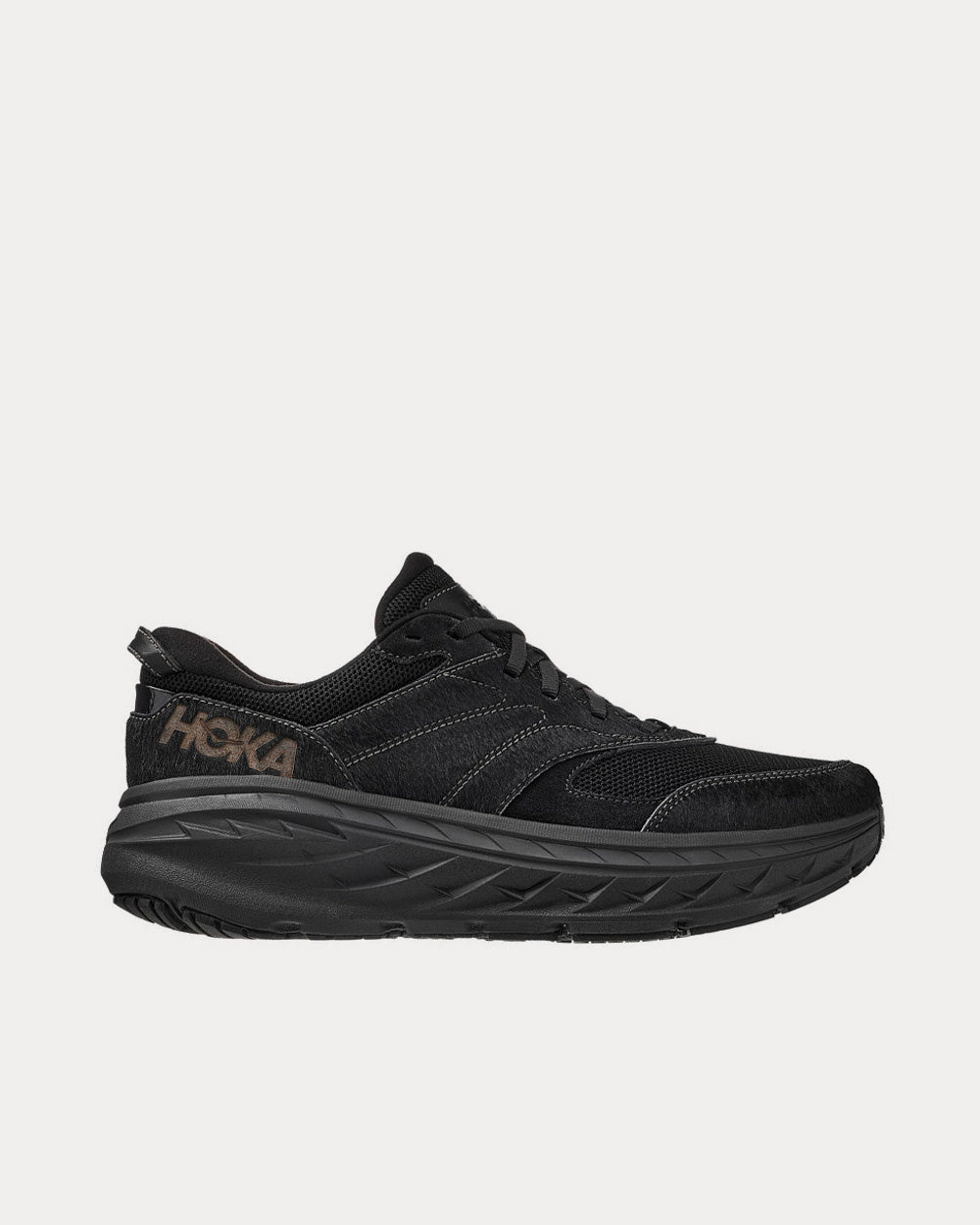 HOKA x Engineered Garments Unisex Bondi L Black Cow Hair Running Shoes