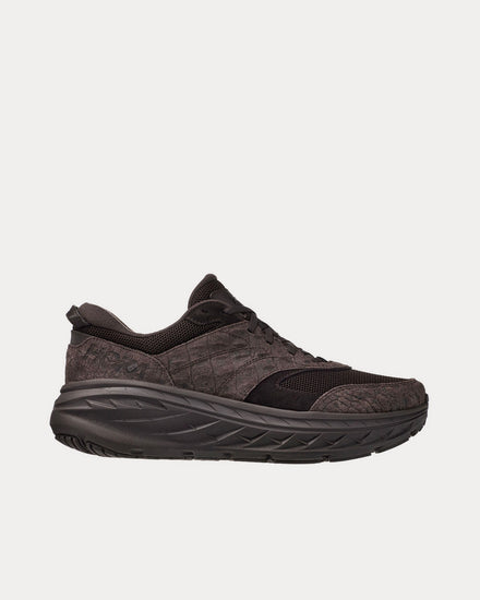 HOKA x Engineered Garments Bondi L Brown Croc Leather Running Shoes - 1