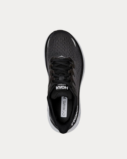 HOKA Clifton 8 Mesh Black / White Running Shoes - 2