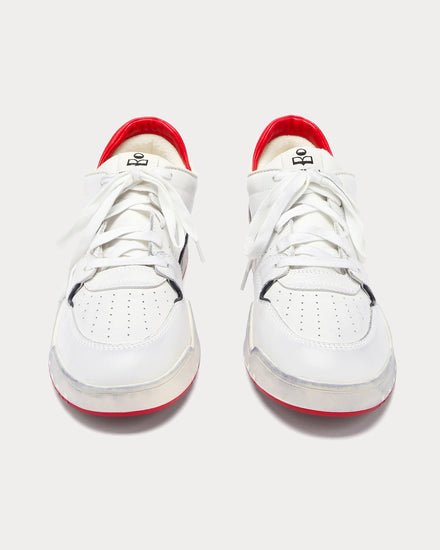Isabel Marant Emree Aged-Effect White / Red Low Top Sneakers - 2
