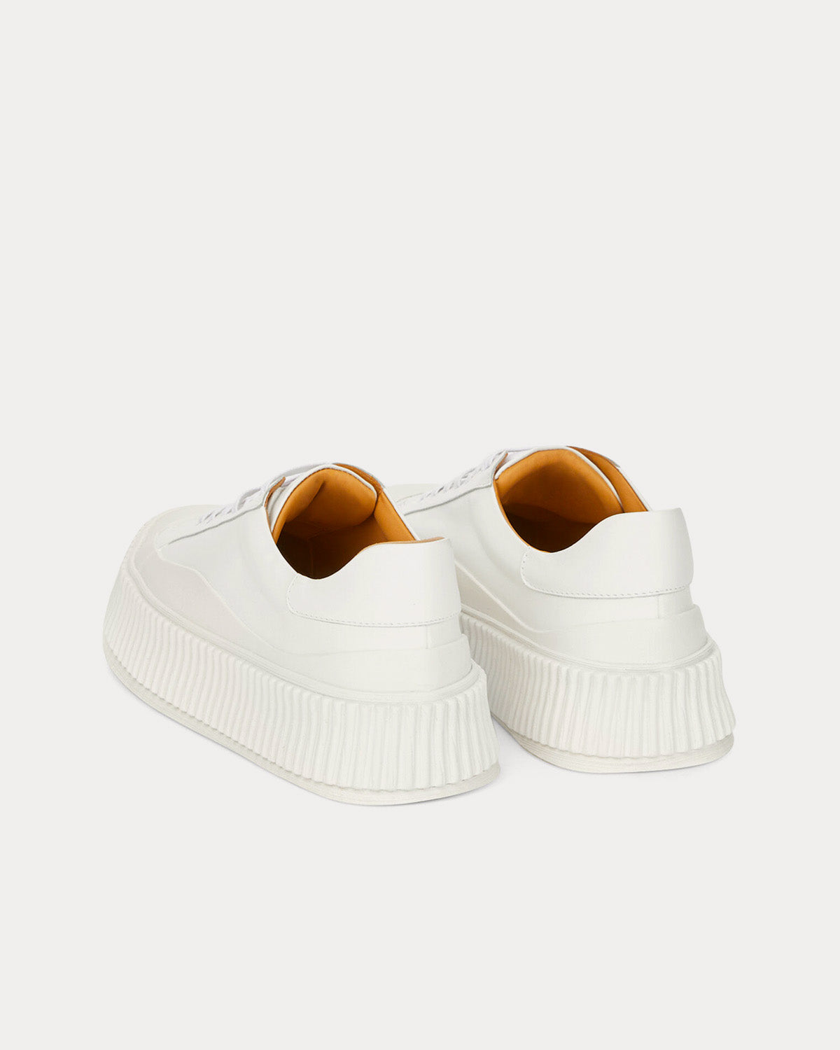 Jil Sander - Platform Leather White Low Top Sneakers