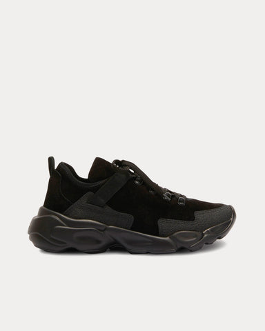 Jil Sander Suede Leather Black Low Top Sneakers